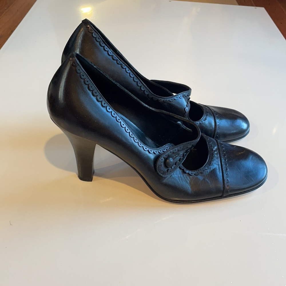 Black Leather Heels